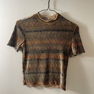Zara Trafaluc Velvet Gold Shirt